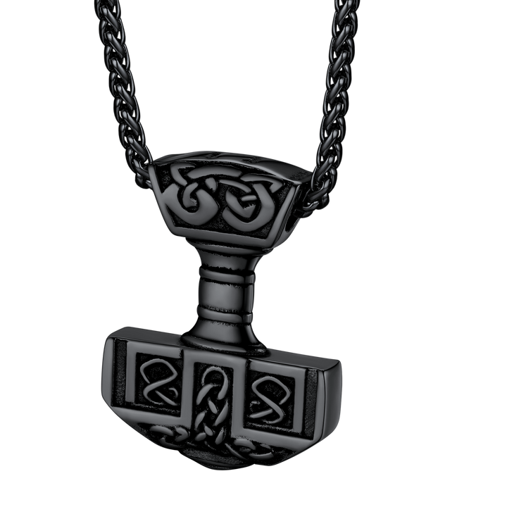 FaithHeart Norse Viking Thor's Hammer Necklace Mjolnir Pendant for Men
