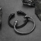 Viking Wolf Head Arm Ring Cuff Bracelet For Men 7