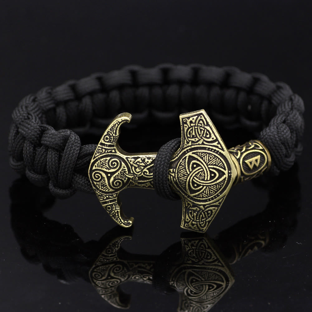 Odin Rune Bead Thor Hammer Mjolnir Bracelet