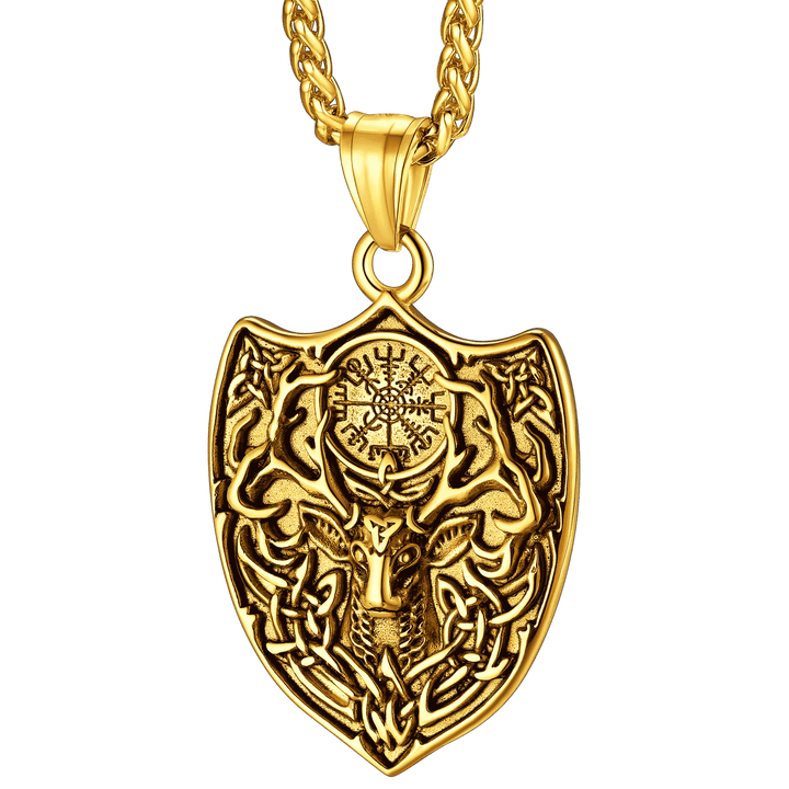 Flash Sale Norse Viking Compass Deer Necklace For Men