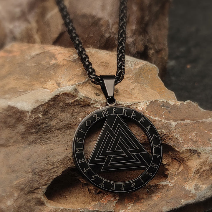 FaithHeart Viking Rune Valknut Necklace for Men