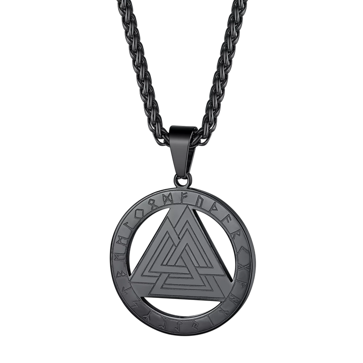 FaithHeart Viking Rune Valknut Necklace for Men
