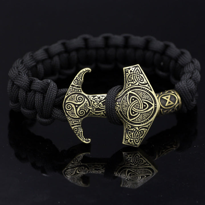 Odin Rune Bead Thor Hammer Mjolnir Bracelet