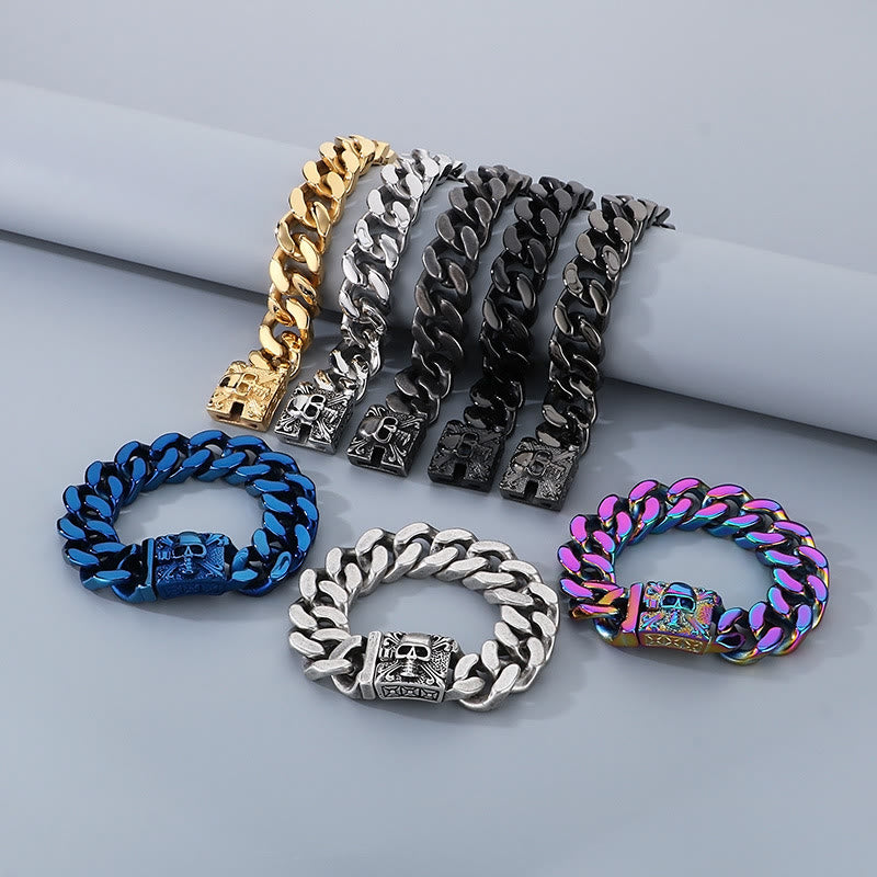 Skull Clasp Cuban Bracelet
