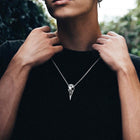 Raven Skull Necklace With Viking Compass for Men 2