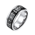 Viking Runes Fidget Anxiety Stainless Steel Ring for Men Couple 8