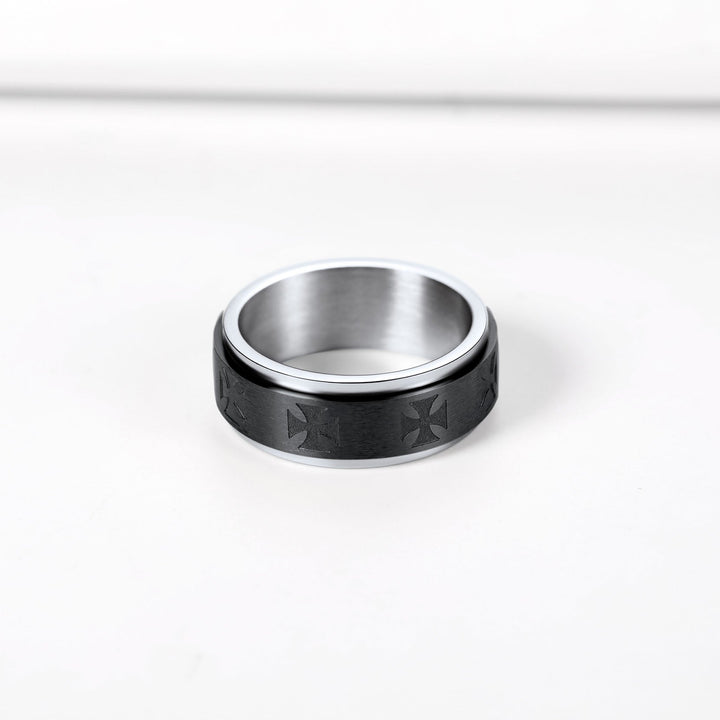 Knights Templar Cross Anxiety Ring For Men