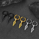 Viking Earrings for Men – Arrowhead Spear Gungnir Drop Hoop Earrings 4