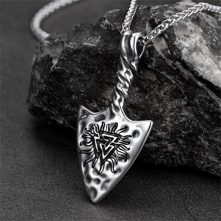 Flash Sale Viking Gungnir Necklace with Valknut Amulet Jewelry for Men