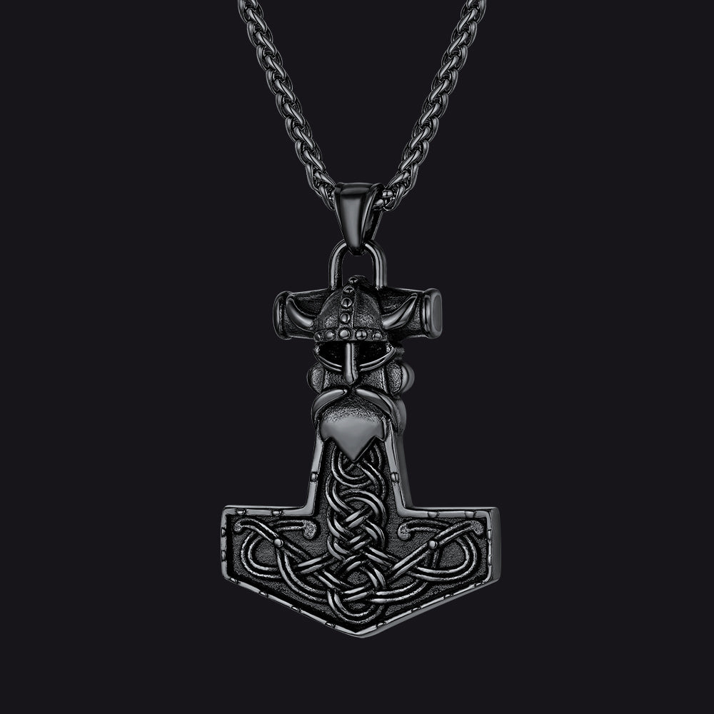 Viking Mjolnir Thor Hammer Necklace Odin Pendant For Men