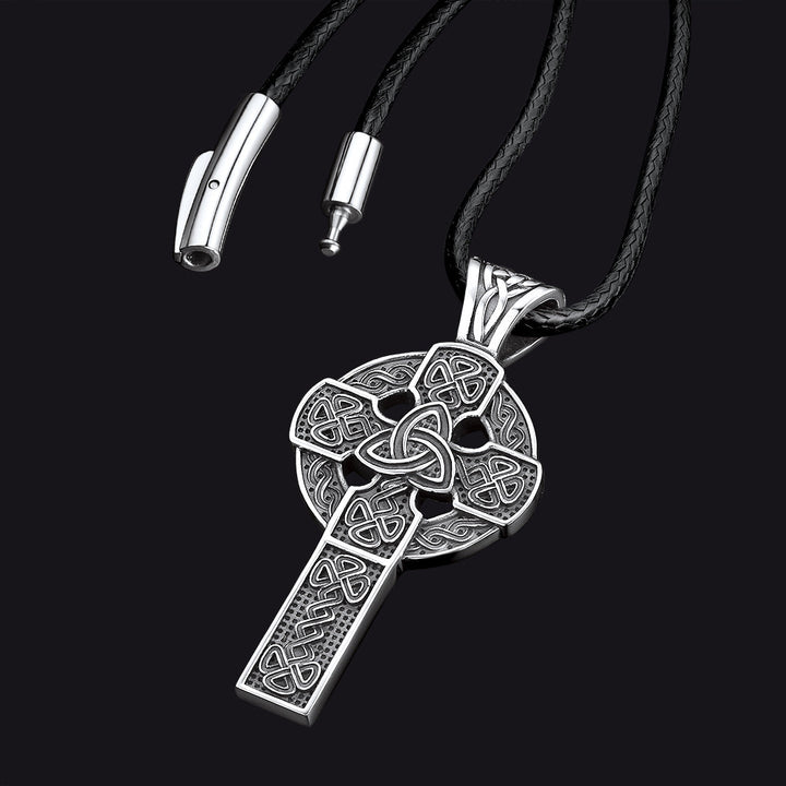 Irish Celtic Cross Necklace Pendant For Men Women