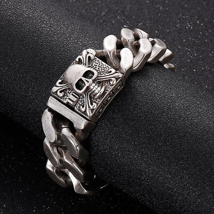 Skull Clasp Cuban Bracelet