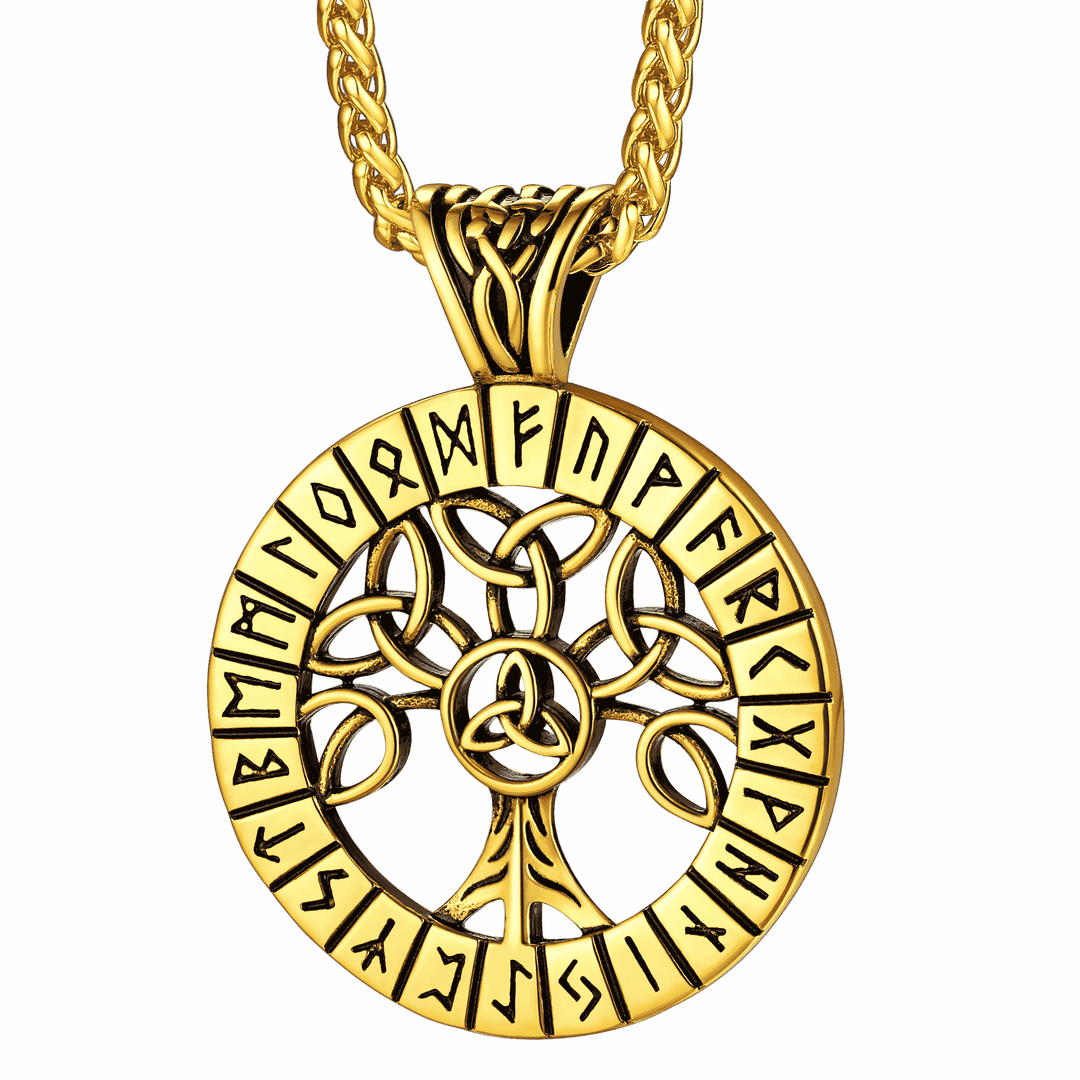 Norse Viking Rune Tree Of Life Necklace Amulet For Men