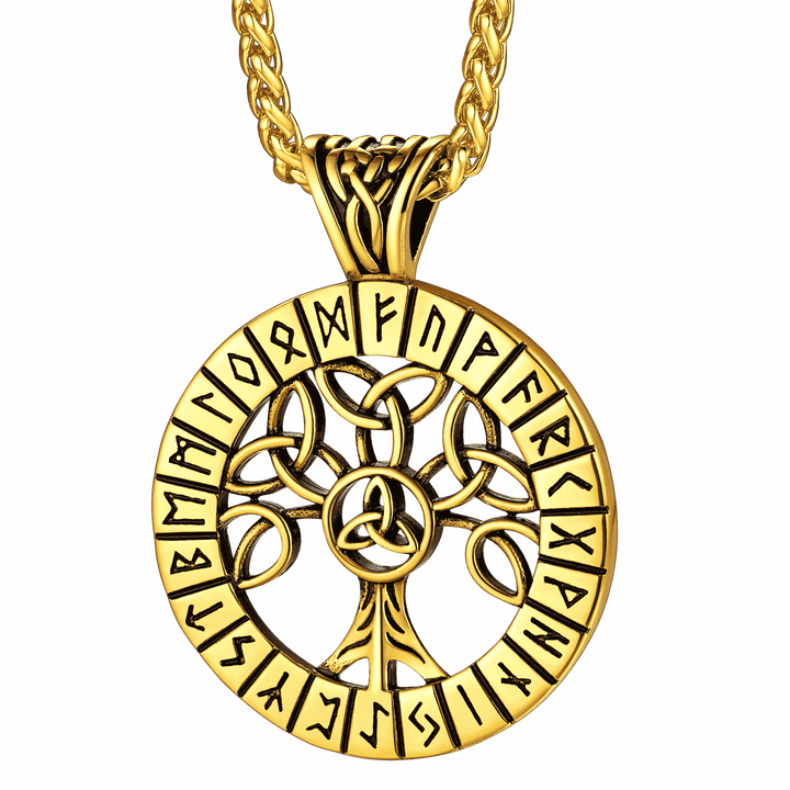 Norse Viking Rune Tree Of Life Necklace Amulet For Men