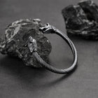 Viking Wolf Head Arm Ring Cuff Bracelet For Men 3