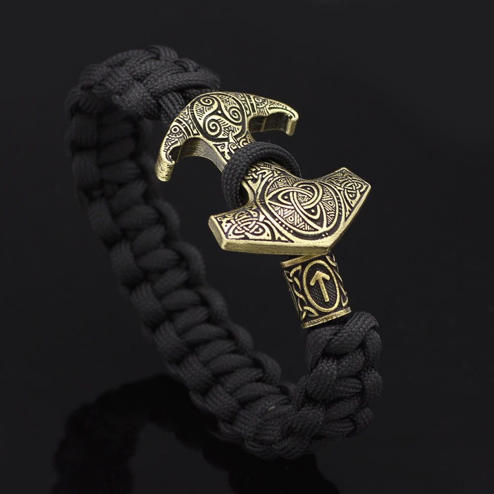 Odin Rune Bead Thor Hammer Mjolnir Bracelet