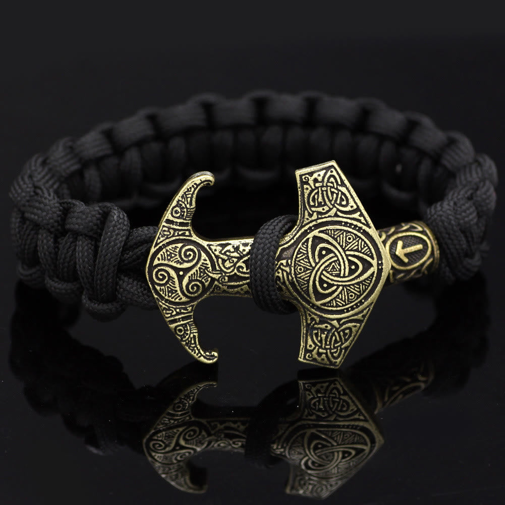 Odin Rune Bead Thor Hammer Mjolnir Bracelet