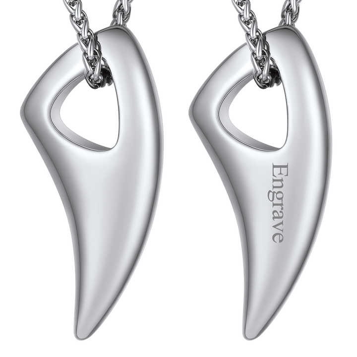 Norse Viking Wolf Tooth Spear Pendant Necklace for Men