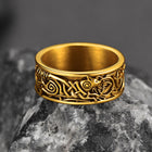 Norse Viking Celtic Wolf Ring Band For Men 7