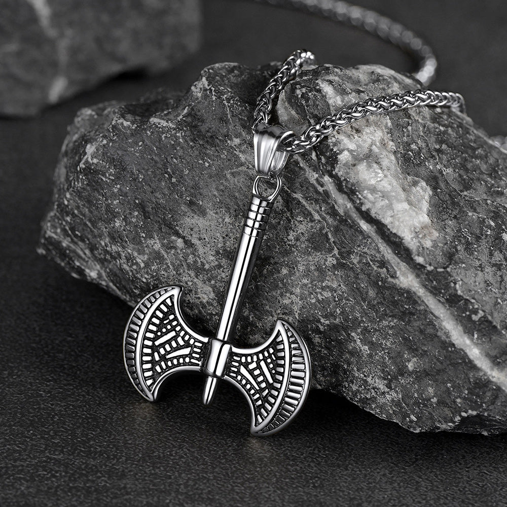 Flash Sale Viking Solid Axe Necklace Amulet Pendant Gift for Men Boys
