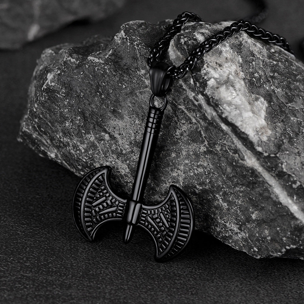Flash Sale Viking Solid Axe Necklace Amulet Pendant Gift for Men Boys