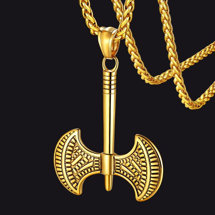 Flash Sale Viking Solid Axe Necklace Amulet Pendant Gift for Men Boys