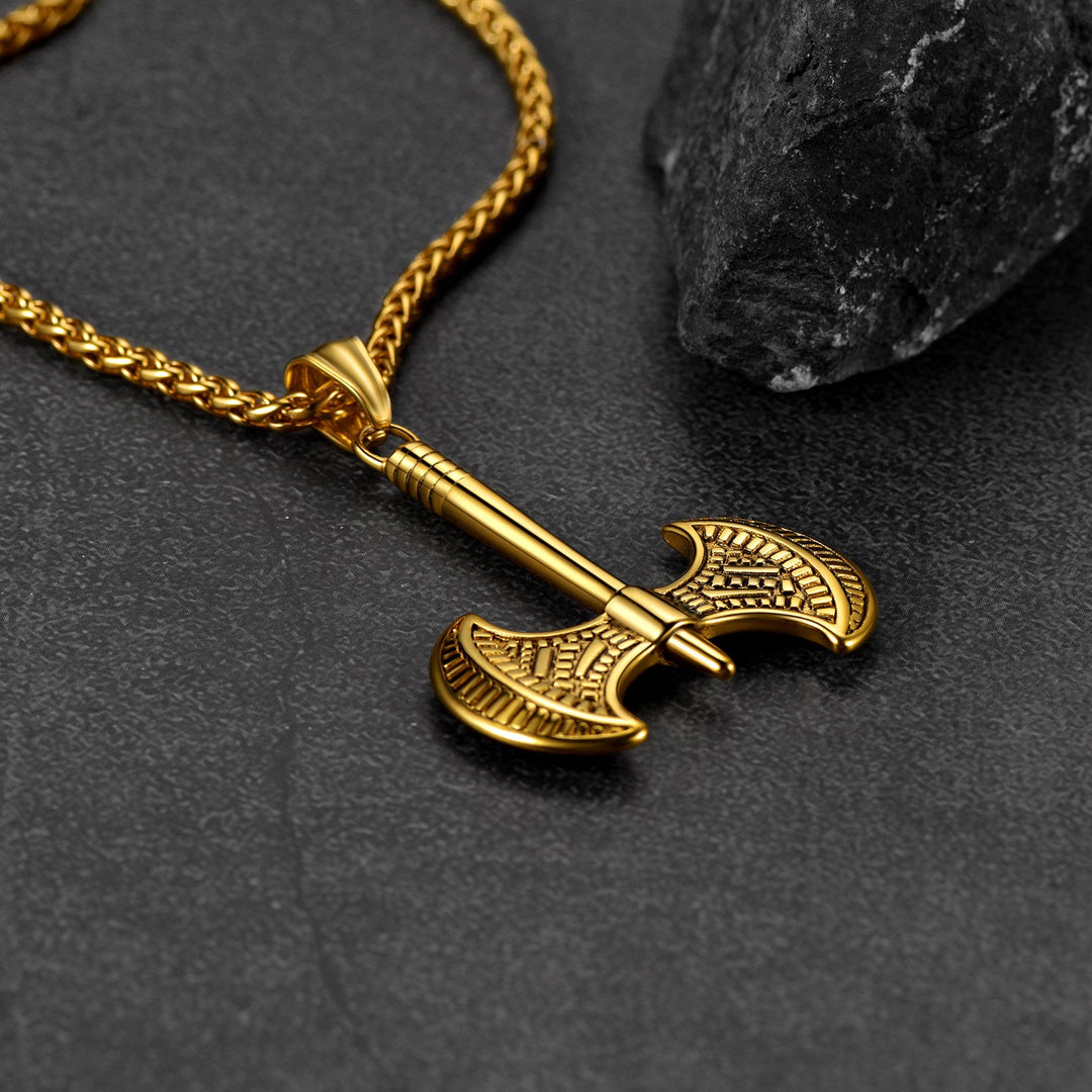 Flash Sale Viking Solid Axe Necklace Amulet Pendant Gift for Men Boys