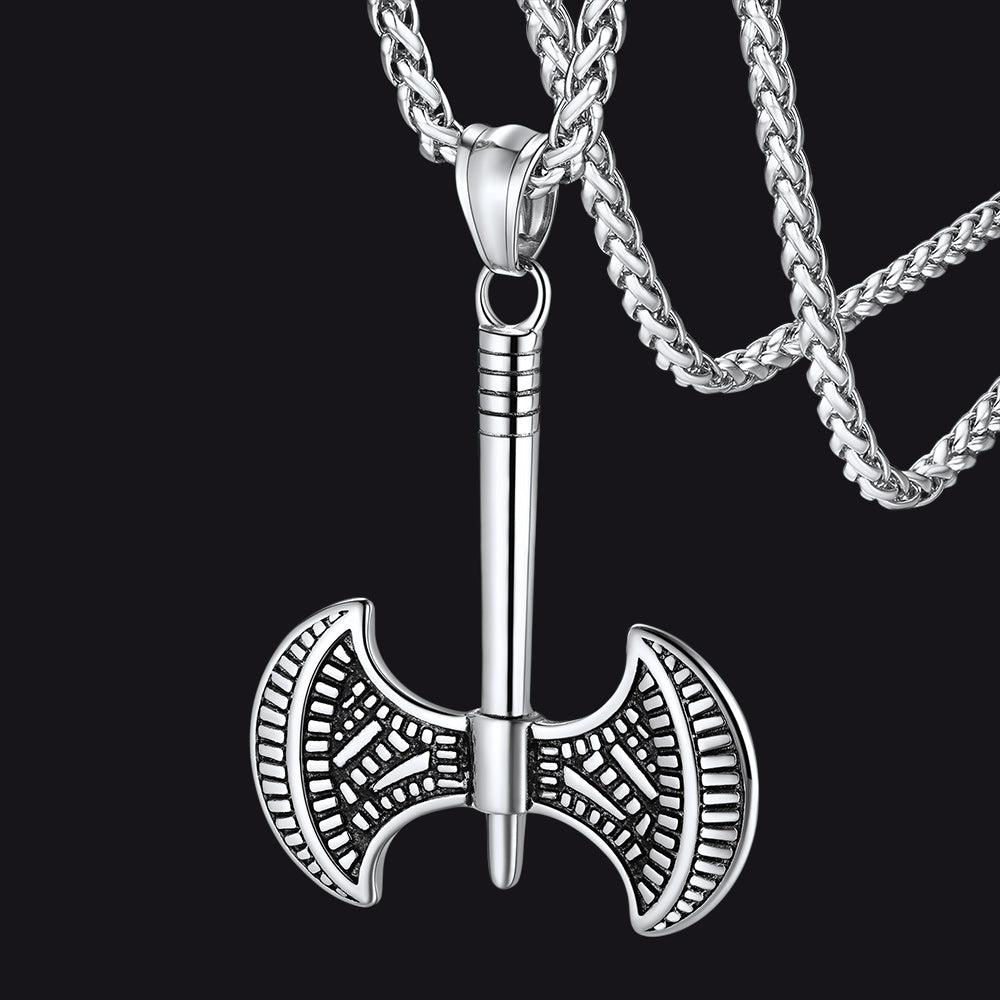 Flash Sale Viking Solid Axe Necklace Amulet Pendant Gift for Men Boys
