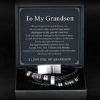 Viking Black Engraved Leather Braided Wristband Bracelet for Men 4