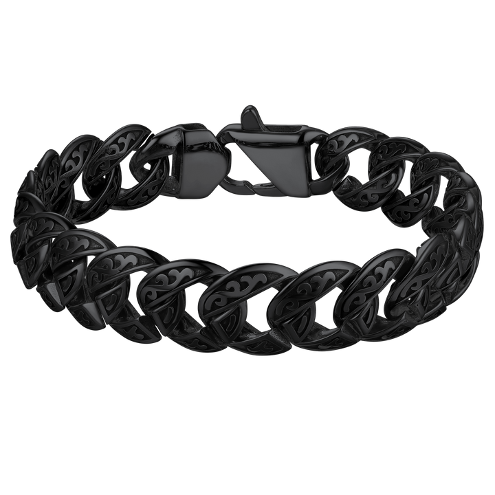 Stainless Steel Celtic Chunky Cuban Link Chain Bracelet for Men