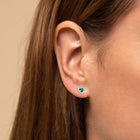 Sterling Silver Birthstone Heart Halo Stud Earrings for Women 4