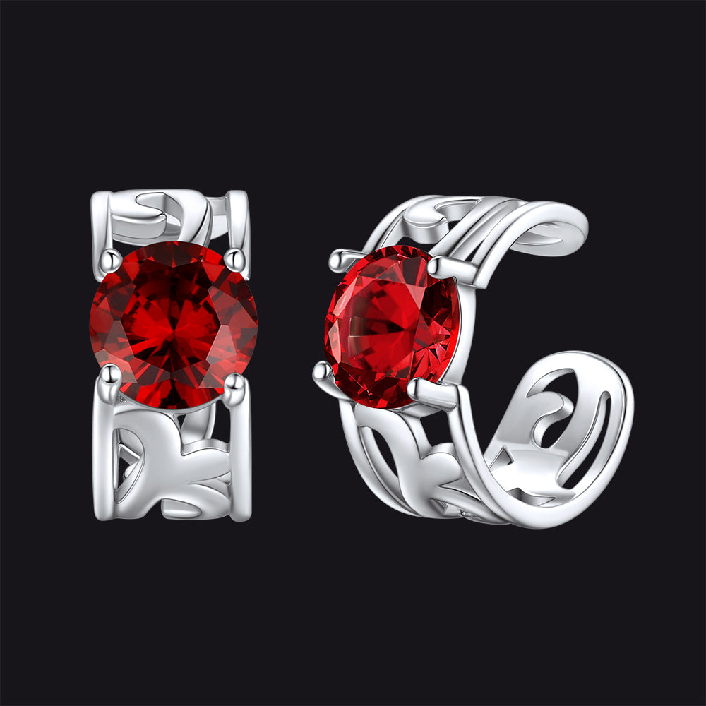 Sterling Silver Celtic Birthstone Ear Cuffs Earrings for Men Women
