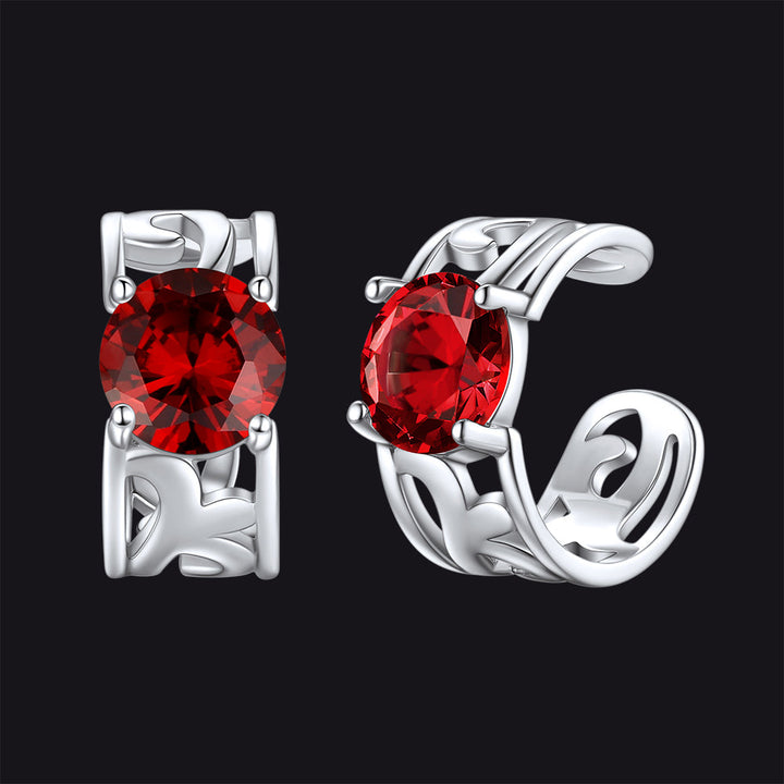Sterling Silver Celtic Birthstone Ear Cuffs Earrings for Men Women