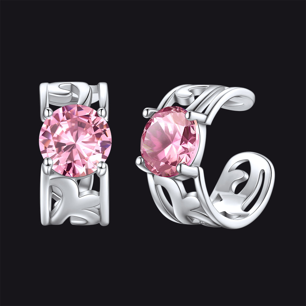 Sterling Silver Celtic Birthstone Ear Cuffs Earrings for Men Women