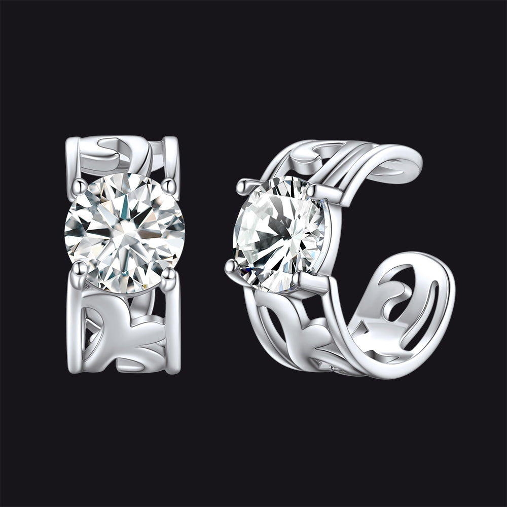 Sterling Silver Celtic Birthstone Ear Cuffs Earrings for Men Women