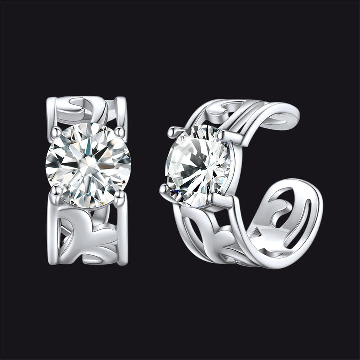 Sterling Silver Celtic Birthstone Ear Cuffs Earrings for Men Women