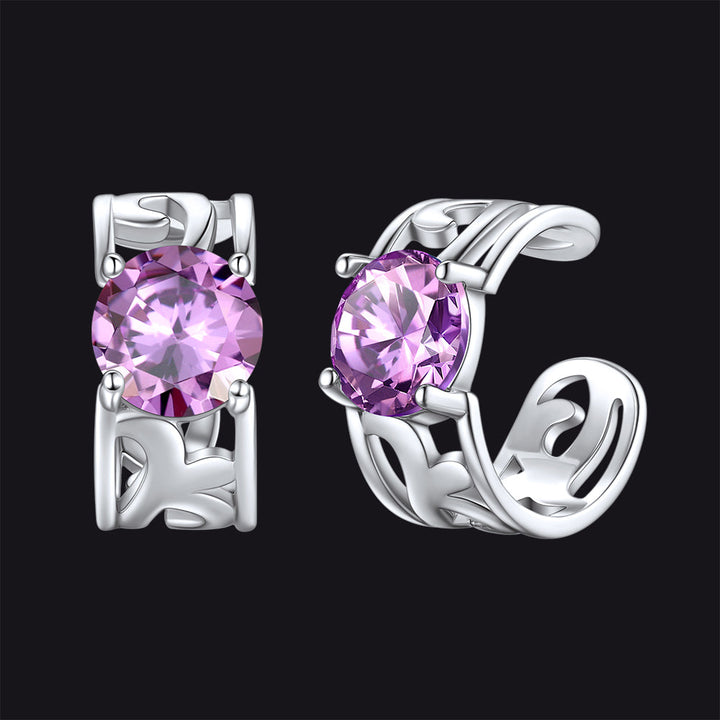 Sterling Silver Celtic Birthstone Ear Cuffs Earrings for Men Women