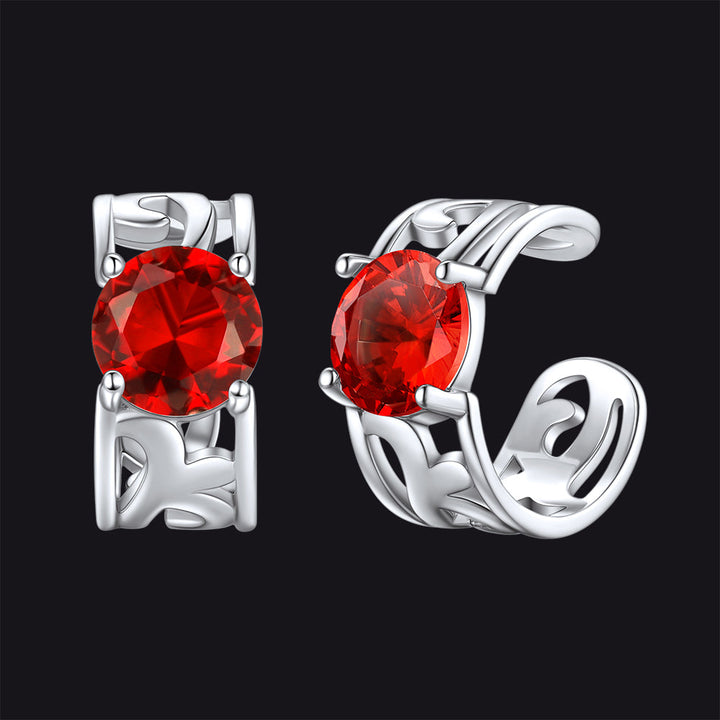 Sterling Silver Celtic Birthstone Ear Cuffs Earrings for Men Women