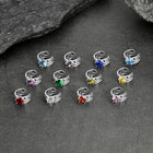 Sterling Silver Celtic Birthstone Ear Cuffs Earrings for Men Women 6