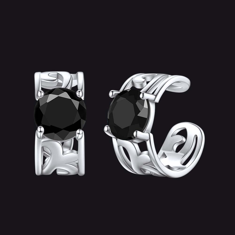 Sterling Silver Celtic Birthstone Ear Cuffs Earrings for Men Women