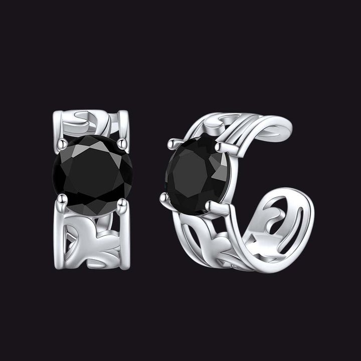 Sterling Silver Celtic Birthstone Ear Cuffs Earrings for Men Women