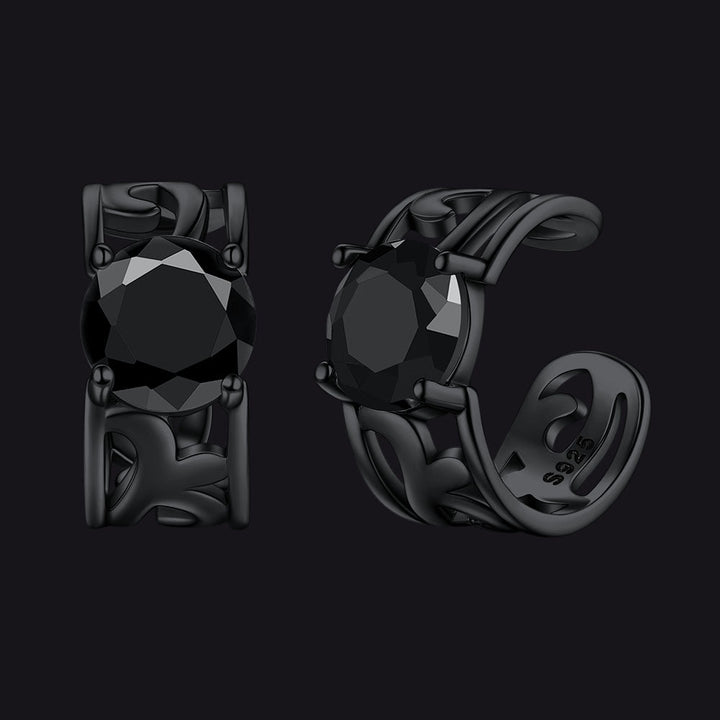 Sterling Silver Celtic Birthstone Ear Cuffs Earrings for Men Women