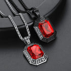 Engraved Crystal Dog Tag Necklace with Viking Runes For Men 6