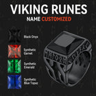 Custom Celtic Gemstone Ring With Runes for Men 4