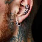 Black Onyx Celtic Knot Huggie Hoop Earrings for Men 2