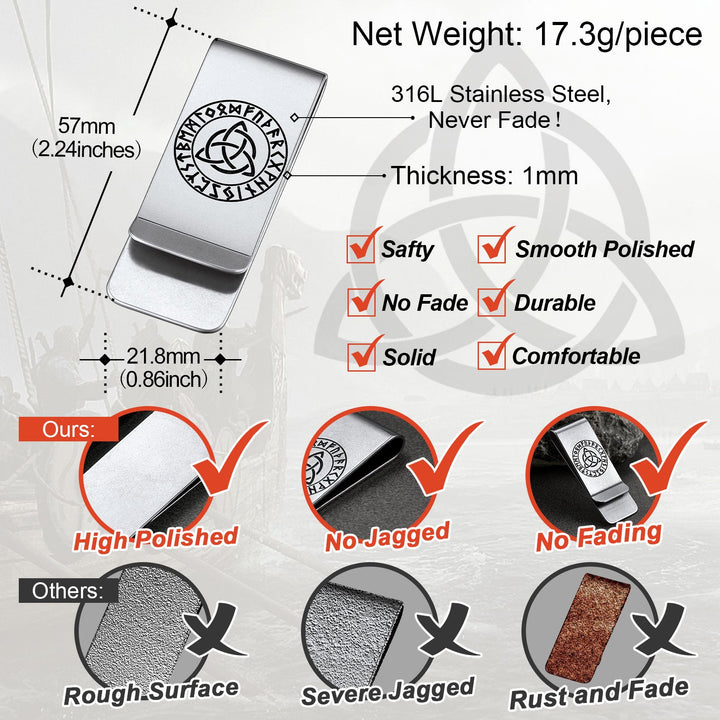 Personalised Celtic Knot Money Clip Slim Wallets