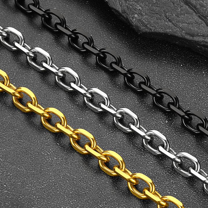 Stainless Steel Rolo Link Bracelet for Men