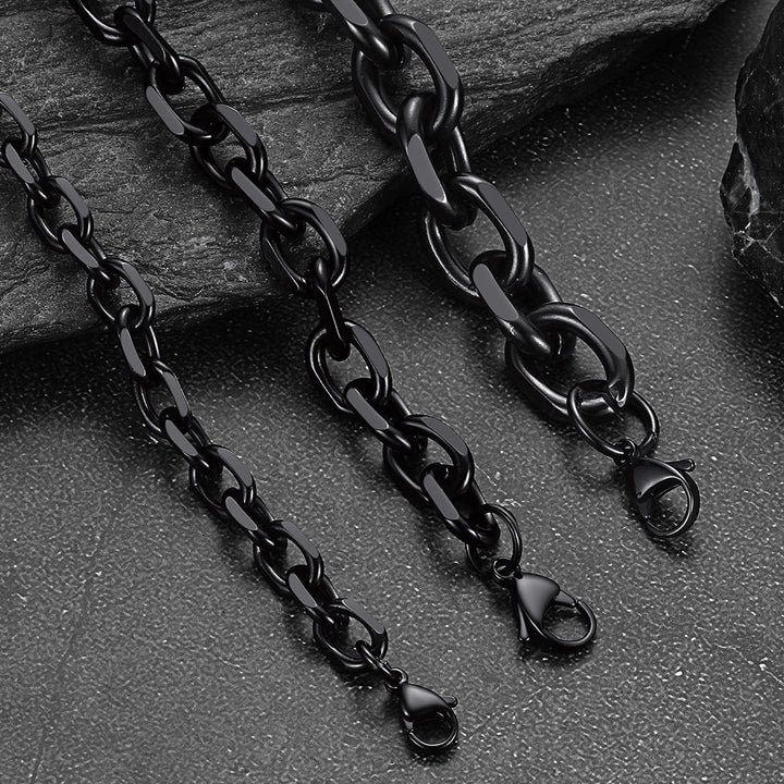 Stainless Steel Rolo Link Bracelet for Men