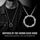 Christian Jesus Crown of Thorns Circle Pendant Necklace for Men 2