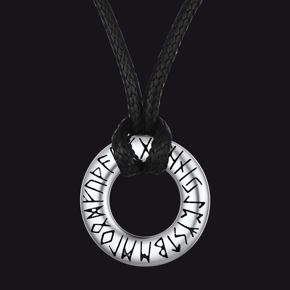 Viking Mobius Infinity Necklace Adjustable Leather Chain for Men
